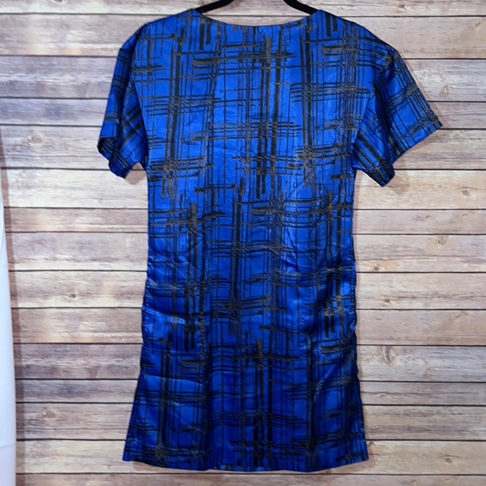 ⭐️ GO international Royal Blue Satin plaid dress